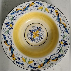 Pier 1 Large Salad Serving Bowl Mirandela 13.75" Portugal Flower Earthenware